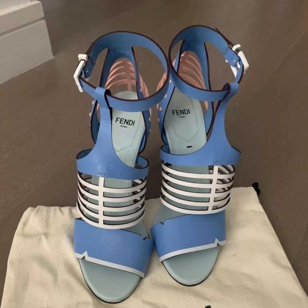 Fendi Colorblock Caged Heel Runway